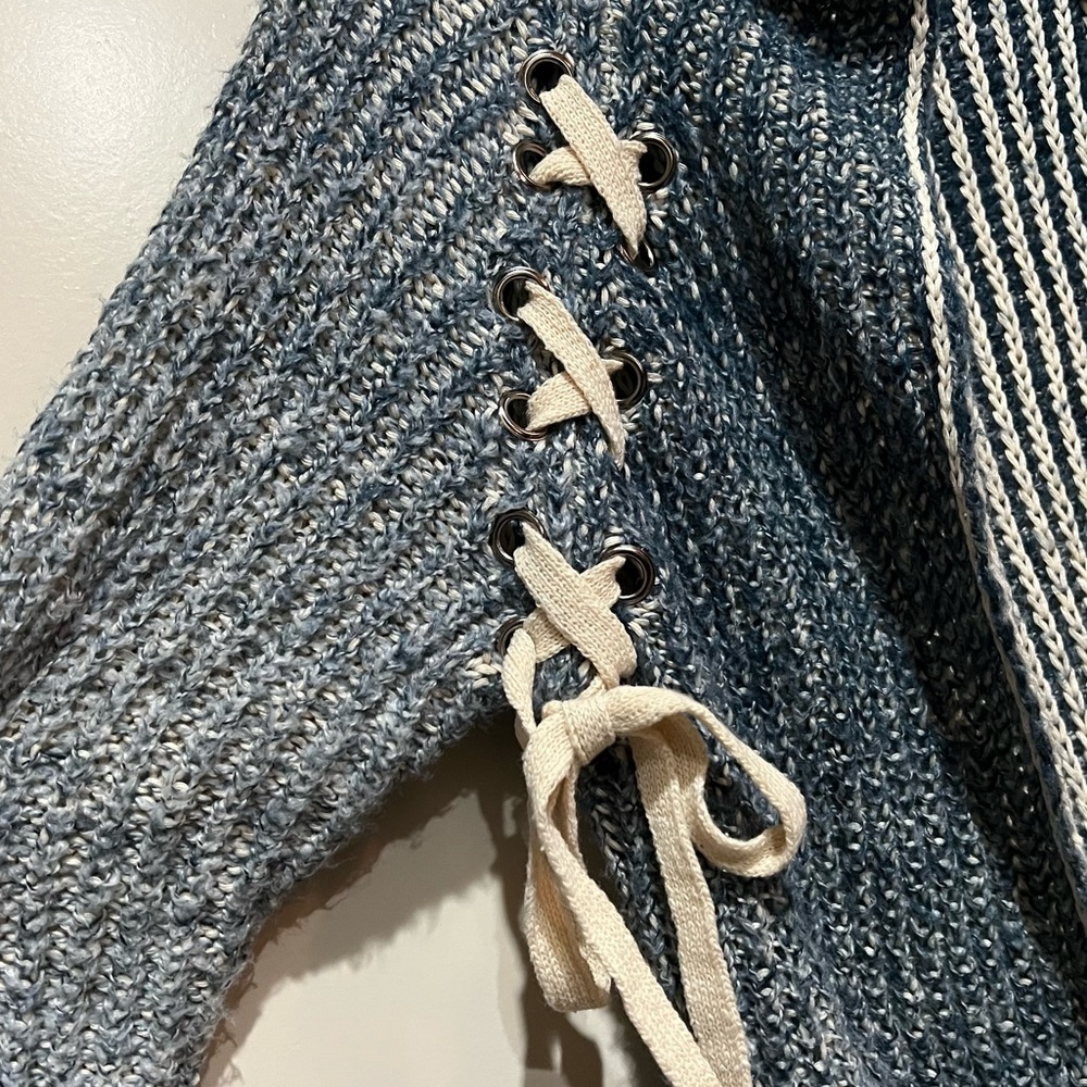 Blue Ombré “R” Cardigan - Picture 2 of 6